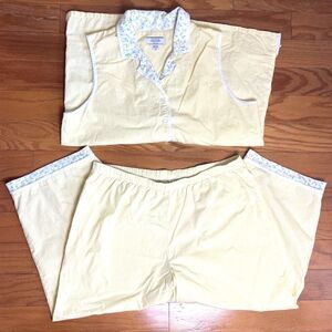 Celestial Dreams Gingham Lace Satin Trim Pajama Set M 8-10 Cottage Shabby Chic